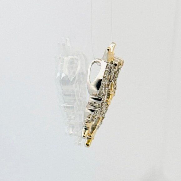 Brand New Sterling Silver Shiny Topaz Two-Tone Frog Motif Petite Pendant Charm - Picture 2 of 9